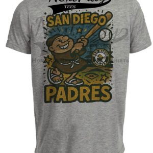 San Diego Padres Graffiti Exclusive Retro Baseball Artwork Heather Gray Sublimated T-Shirt