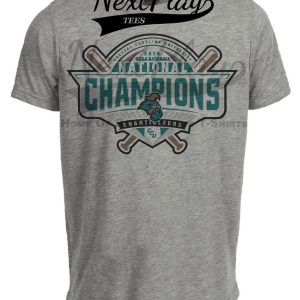 Coastal Carolina Chanticleers National Champions Retro Baseball 2016 Artwork Heather Gray Sublimated T-Shirt