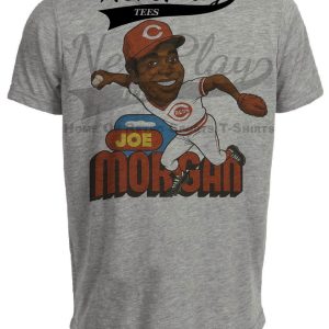 Cincinnati Reds Joe Morgan Exclusive Retro Baseball 1975 Artwork Heather Gray Sublimated T-Shirt