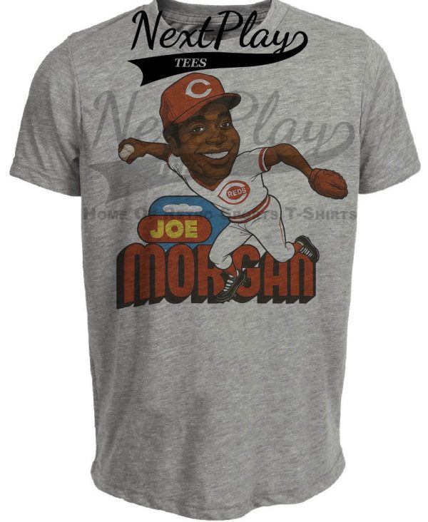 Cincinnati Reds Joe Morgan Exclusive Retro Baseball 1975 Artwork Heather Gray Sublimated T-Shirt