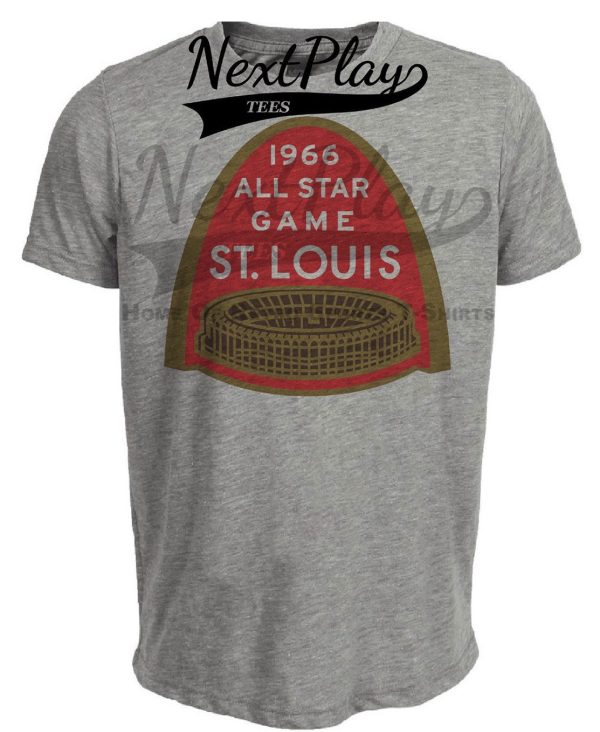 St. Louis Cardinals Retro All Star Game Baseball 1966 Artwork Heather Gray Sublimated T-Shirt