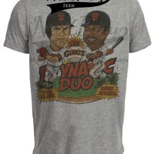 San Francisco Giants Dynamic Duo Will Clark & Kevin Mitchell Exclusive Retro Baseball 1989 Artwork Heather Gray Sublimated T-Shirt