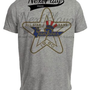 New York Yankees Retro All Star Game Baseball 1960 Artwork Heather Gray Sublimated T-Shirt