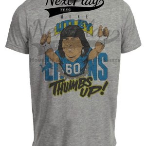Detroit Lions Mike Utley Thumbs Up Retro Football 1991 Artwork Heather Gray Sublimated T-Shirt