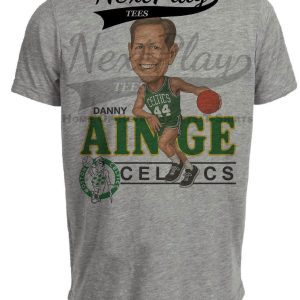 Boston Celtics Danny Ainge Retro Basketball 1986 Artwork Heather Gray Sublimated T-Shirt