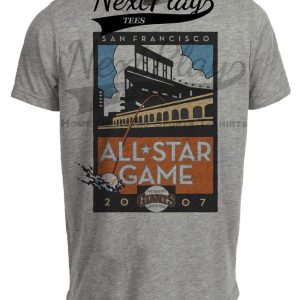 San Francisco Giants Retro All Star Game Baseball 2007 Artwork Heather Gray Sublimated T-Shirt