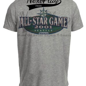 Seattle Mariners Retro All Star Game Baseball 2001 Artwork Heather Gray Sublimated T-Shirt