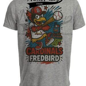 St. Louis Cardinals Graffiti Exclusive Retro Baseball Artwork Heather Gray Sublimated T-Shirt