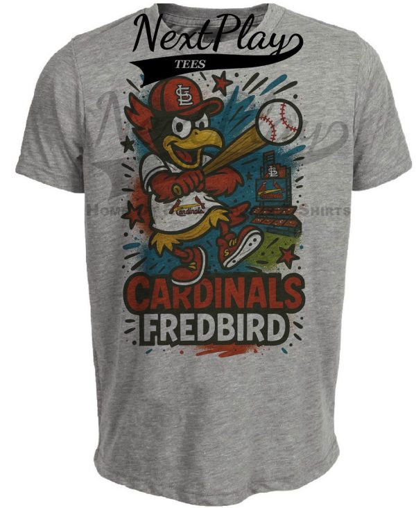St. Louis Cardinals Graffiti Exclusive Retro Baseball Artwork Heather Gray Sublimated T-Shirt