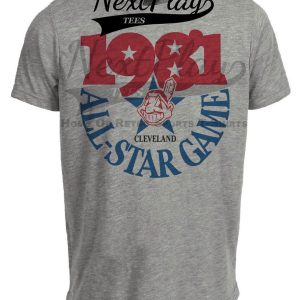 Cleveland Indians Retro All Star Game Baseball 1981 Artwork Heather Gray Sublimated T-Shirt