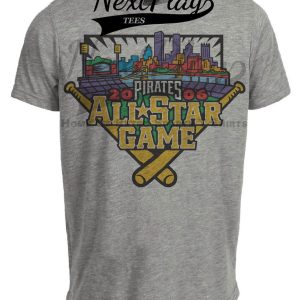 Pittsburgh Pirates Retro All Star Game Baseball Bat 2006 Artwork Heather Gray Sublimated T-Shirt