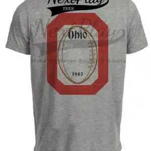 Ohio State Buckeyes Block O Retro Football 1903 Artwork Heather Gray Sublimated T-Shirt