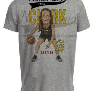 Indiana Fever Caitlin Clark Retro Basketball Crossover Artwork Heather Gray Sublimated T-Shirt