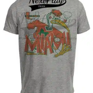 Miami Hurricanes The U Retro Football 2001 Artwork Heather Gray Sublimated T-Shirt