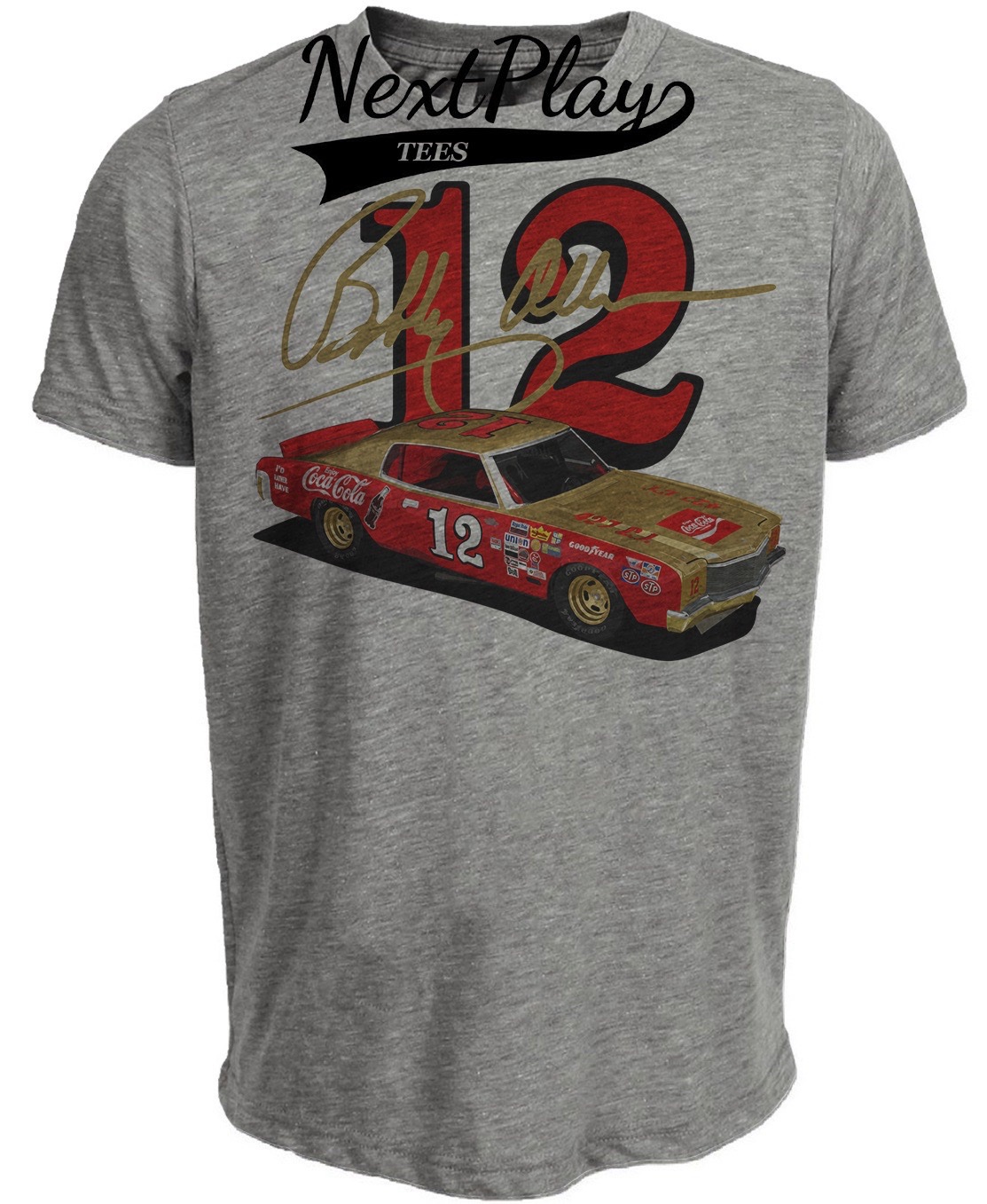 Bobby Allison Retro Racing Gray Sublimated T-Shirt