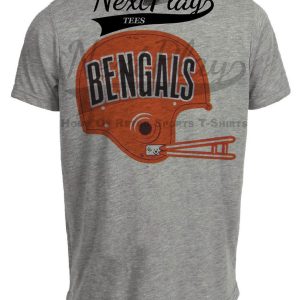 Cincinnati Bengals Retro Helmet 1970 Artwork Heather Gray Sublimated T-Shirt