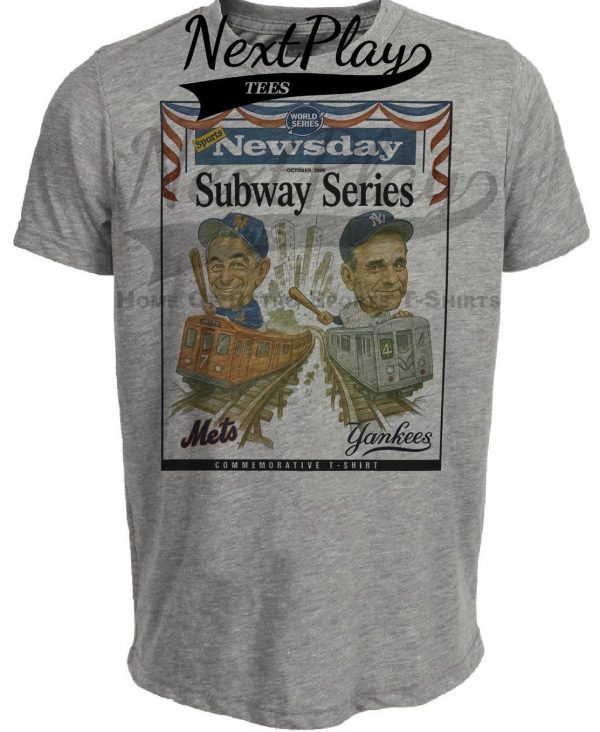 Subway Series New York Mets vs. New York Yankees Exclusive World Series Retro Baseball 2000 Artwork Heather Gray Sublimated T-Shirt