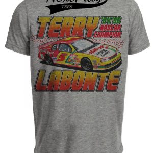 Terry Labonte Race Car Driver Retro Racing Gray Sublimated T-Shirt