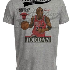 Chicago Bulls Michael Jordan Retro Basketball 1986 Artwork Heather Gray Sublimated T-Shirt
