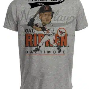 Baltimore Orioles Cal Ripken Jr. Retro Baseball 1985 Artwork Heather Gray Sublimated T-Shirt