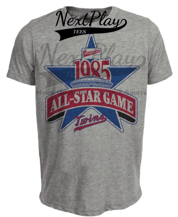 Minnesota Twins Retro All Star Game Baseball 1985 Artwork Heather Gray Sublimated T-Shirt