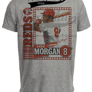 Cincinnati Reds Joe Morgan Exclusive Retro Baseball 1984 Artwork Heather Gray Sublimated T-Shirt