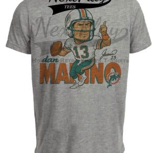 Miami Dolphins Dan Marino Retro Football 1985 Artwork Heather Gray Sublimated T-Shirt