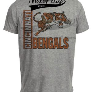 Cincinnati Bengals Throwback Retro Football 1968 Artwork Heather Gray Sublimated T-Shirt