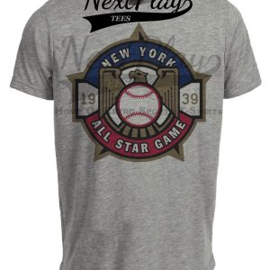 New York Yankees Retro All Star Game Baseball 1939 Artwork Heather Gray Sublimated T-Shirt