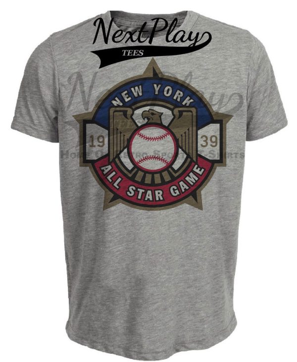 New York Yankees Retro All Star Game Baseball 1939 Artwork Heather Gray Sublimated T-Shirt