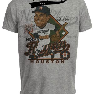Houston Astros Nolan Ryan Exclusive Retro Baseball 1982 Artwork Heather Gray Sublimated T-Shirt