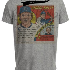 Kansas City Royals George Brett Exclusive Retro Baseball 1979 Artwork Heather Gray Sublimated T-Shirt