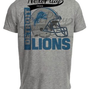 Detroit Lions Retro Rivals Football Helmet Artwork Heather Gray Sublimated T-Shirt