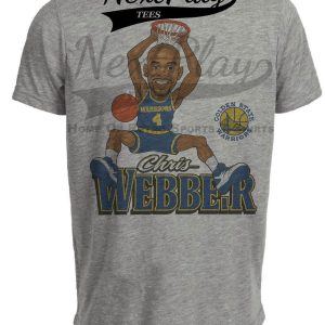 Golden State Warriors Chris Webber Retro Basketball 1994 Artwork Heather Gray Sublimated T-Shirt