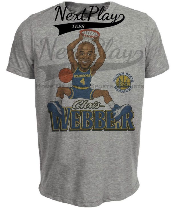 Golden State Warriors Chris Webber Retro Basketball 1994 Artwork Heather Gray Sublimated T-Shirt