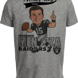 Las Vegas Raiders Fernando Mendoza Football Gray Sublimated T-Shirt