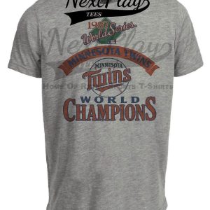 Minnesota Twins World Series Champions Retro Baseball 1987 Artwork Heather Gray Sublimated T-Shirt