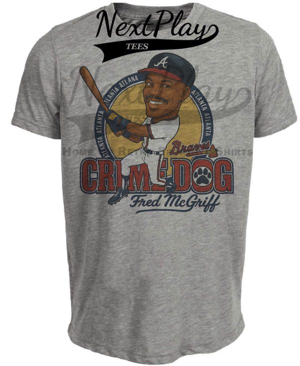 Atlanta Braves Fred McGriff Crime Dog Retro Baseball 1995 Artwork Heather Gray Sublimated T-Shirt