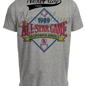 California Angels Retro All Star Game Baseball 1989 Artwork Heather Gray Sublimated T-Shirt