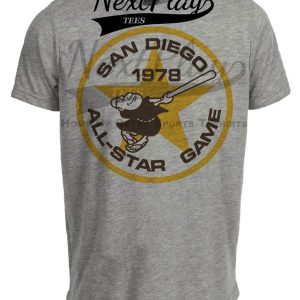 San Diego Padres Retro All Star Game Baseball 1978 Artwork Heather Gray Sublimated T-Shirt