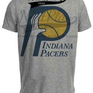 Indiana Pacers Retro Basketball 1976 Artwork Heather Gray Sublimated T-Shirt