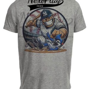 New York Yankees vs. Toronto Blue Jays Retro Rivalries Baseball Artwork Heather Gray Sublimated T-Shirt