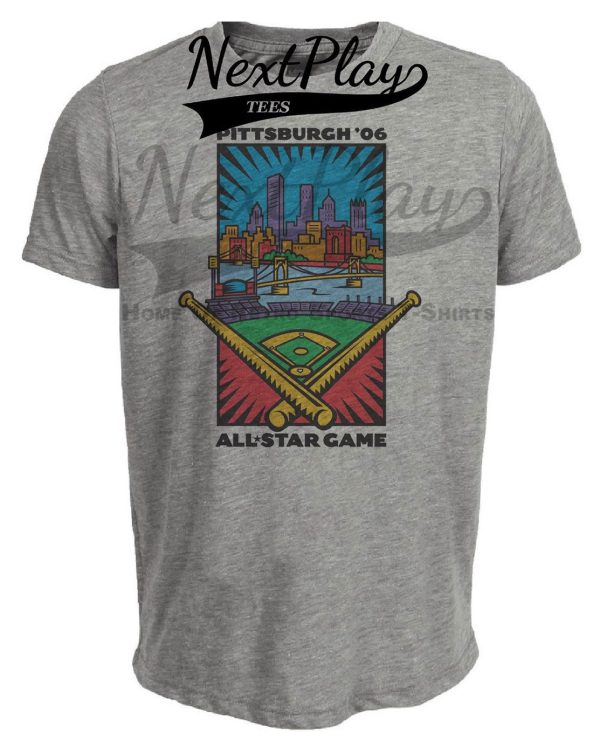 Pittsburgh Pirates Retro All Star Game Baseball 2006 Artwork Heather Gray Sublimated T-Shirt