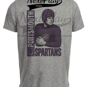 Portsmouth Spartans Rare Retro Football 1931 Artwork Heather Gray Sublimated T-Shirt