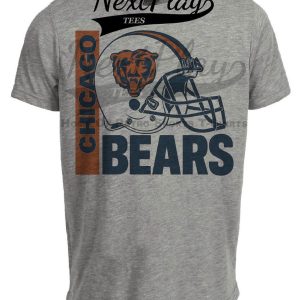 Chicago Bears Retro Rivals Football Helmet Artwork Heather Gray Sublimated T-Shirt