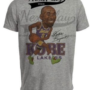 Los Angeles Lakers Kobe Bryant Exclusive Retro Basketball Grinch Artwork Heather Gray Sublimated T-Shirt