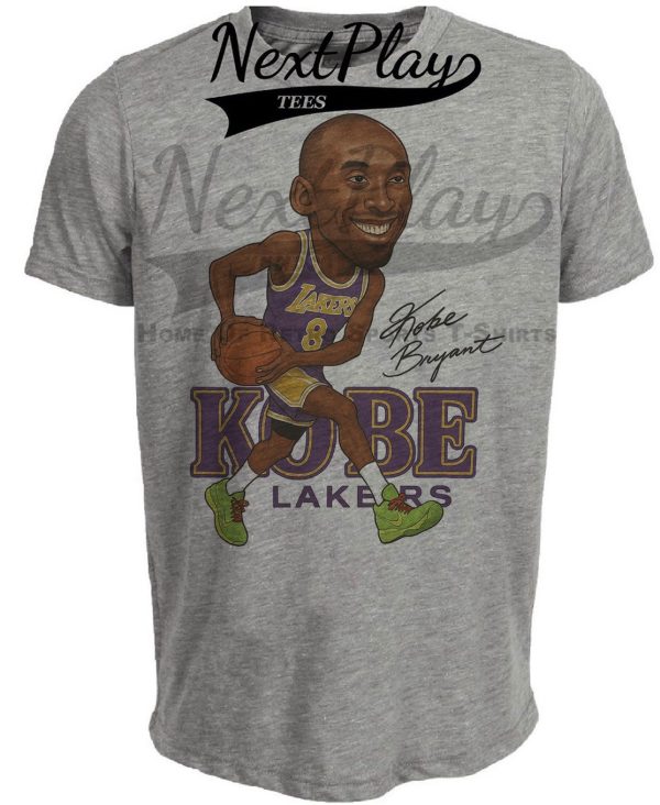 Los Angeles Lakers Kobe Bryant Exclusive Retro Basketball Grinch Artwork Heather Gray Sublimated T-Shirt