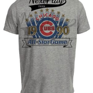 Chicago Cubs Retro All Star Game Baseball 1990 Artwork Heather Gray Sublimated T-Shirt