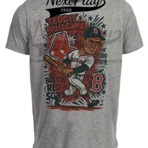 Boston Red Sox Ted Williams Graffiti Splendid Splinter Retro Baseball Artwork Heather Gray Sublimated T-Shirt
