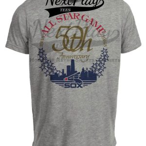 Chicago White Sox Retro 50th All Star Game Baseball 1983 Artwork Heather Gray Sublimated T-Shirt